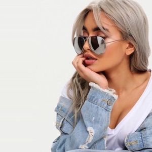 🆕 Silver Mirrored Aviator Sunglasses